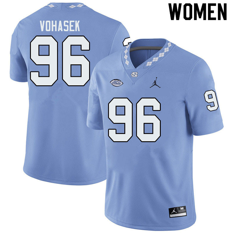 Jordan Brand Women #96 Raymond Vohasek North Carolina Tar Heels College Football Jerseys Sale-Blue